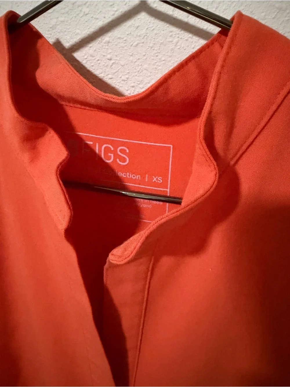 Figs Orange Notch-Neck Top & Bottom - Picture 2 of 3